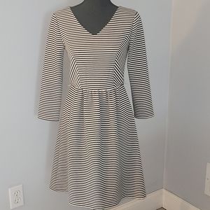 👗 Black and White Striped Dress